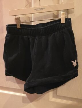 PLAYBOY Black Girls' Logo Lounge Shorts